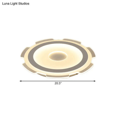 Modern Acrylic Led Flush Mount Light - 16.5’/20.5’/24.5’ Wide Warm/White Perfect For Living Rooms