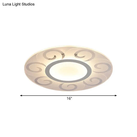Modern Acrylic Led Flushmount Ceiling Light For Living Room - Ultra Thin Design In Multiple Widths