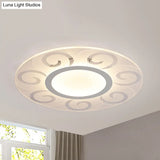 Modern Acrylic Led Flushmount Ceiling Light For Living Room - Ultra Thin Design In Multiple Widths