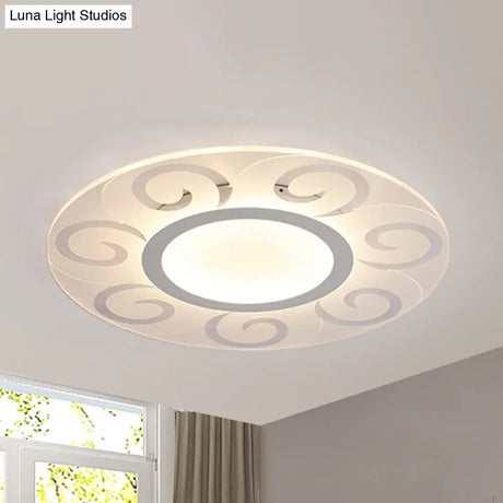 Modern Acrylic Led Flushmount Ceiling Light For Living Room - Ultra Thin Design In Multiple Widths