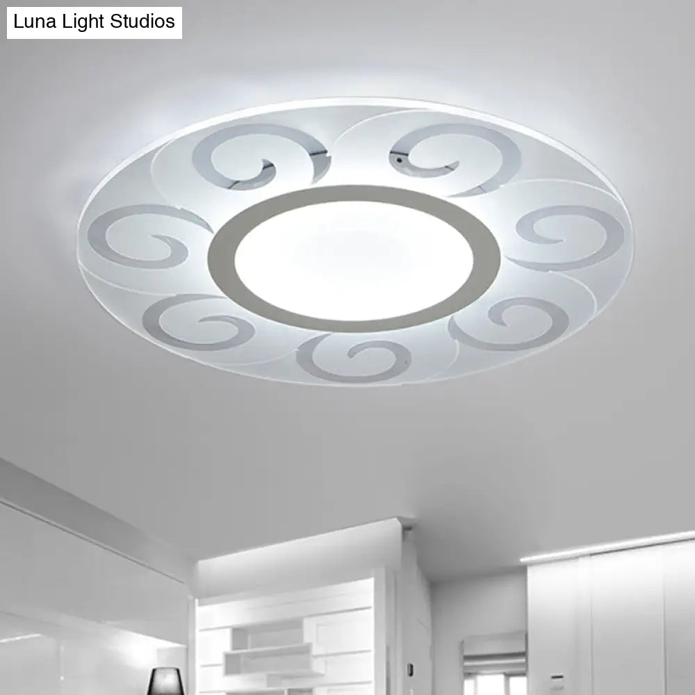 Modern Acrylic Led Flushmount Ceiling Light For Living Room - Ultra Thin Design In Multiple Widths