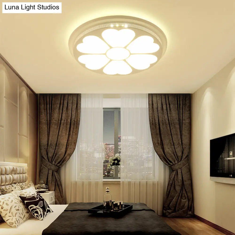 Modern Acrylic Led Flushmount Flower Ceiling Light For Dining Room And Bedroom