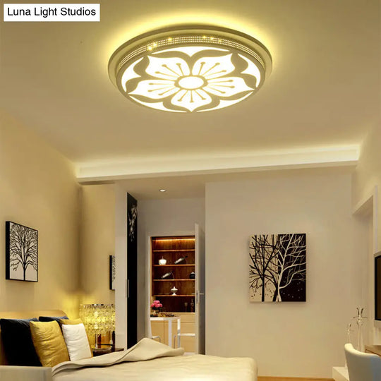 Modern Acrylic Led Flushmount Flower Ceiling Light For Dining Room And Bedroom