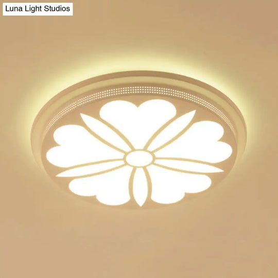 Modern Acrylic Led Flushmount Flower Ceiling Light For Dining Room And Bedroom White / 15 C