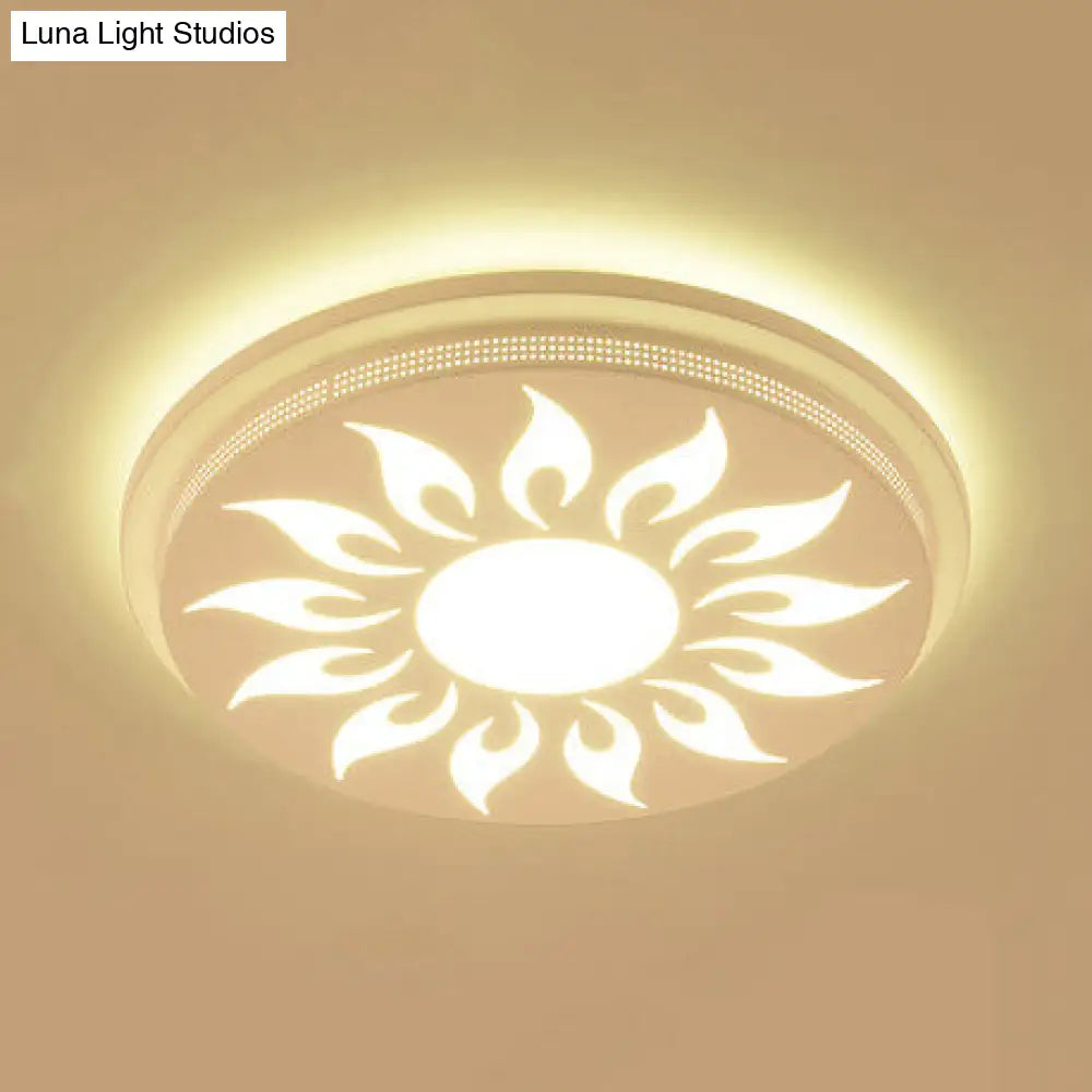 Modern Acrylic Led Flushmount Flower Ceiling Light For Dining Room And Bedroom White / 15 D