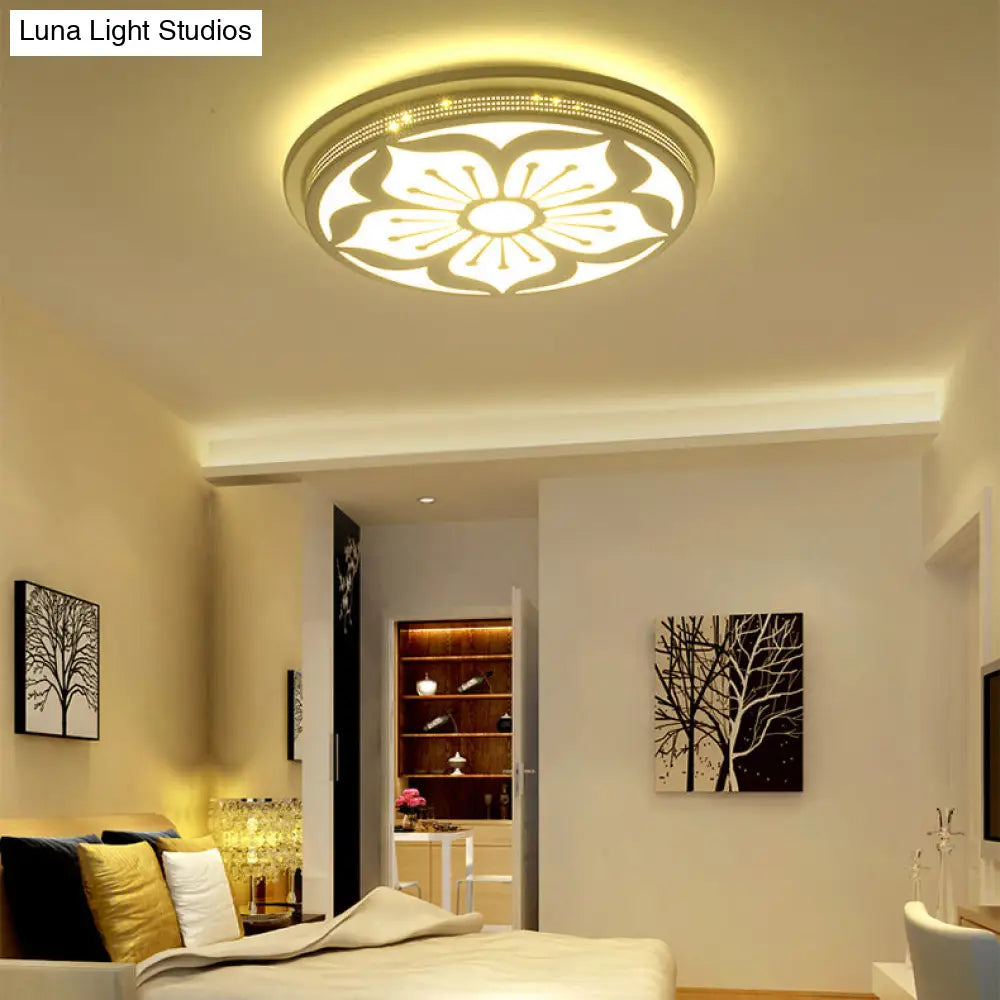 Modern Acrylic Led Flushmount Flower Ceiling Light For Dining Room And Bedroom