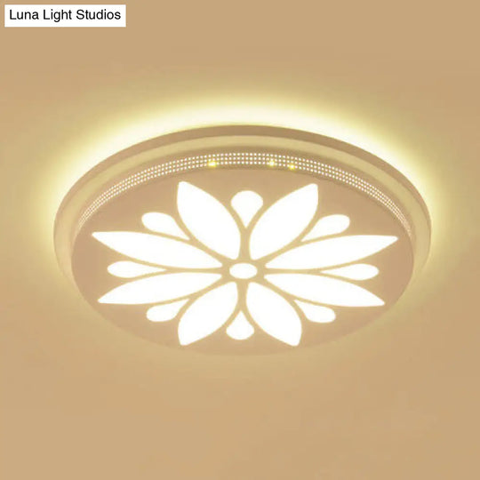 Modern Acrylic Led Flushmount Flower Ceiling Light For Dining Room And Bedroom White / 15 A