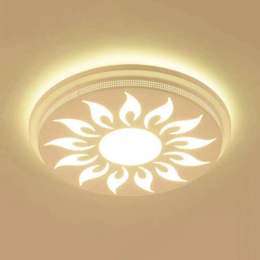 Modern Acrylic Led Flushmount Flower Ceiling Light For Dining Room And Bedroom White / 15’ D