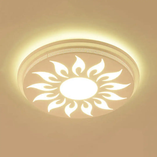 Modern Acrylic Led Flushmount Flower Ceiling Light For Dining Room And Bedroom White / 15’ D