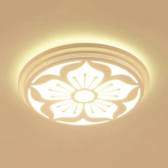 Modern Acrylic Led Flushmount Flower Ceiling Light For Dining Room And Bedroom White / 19.5’ E