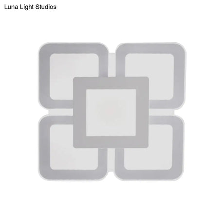 Modern Acrylic Led Flushmount Light In White - Available Various Sizes