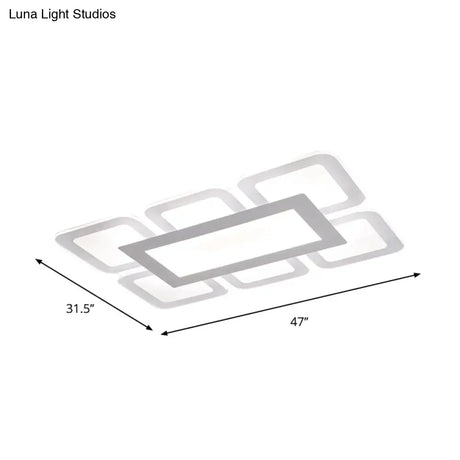 Modern Acrylic Led Flushmount Light In White - Available Various Sizes