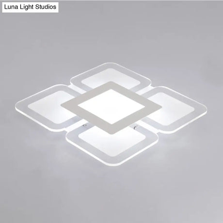 Modern Acrylic Led Flushmount Light In White - Available Various Sizes