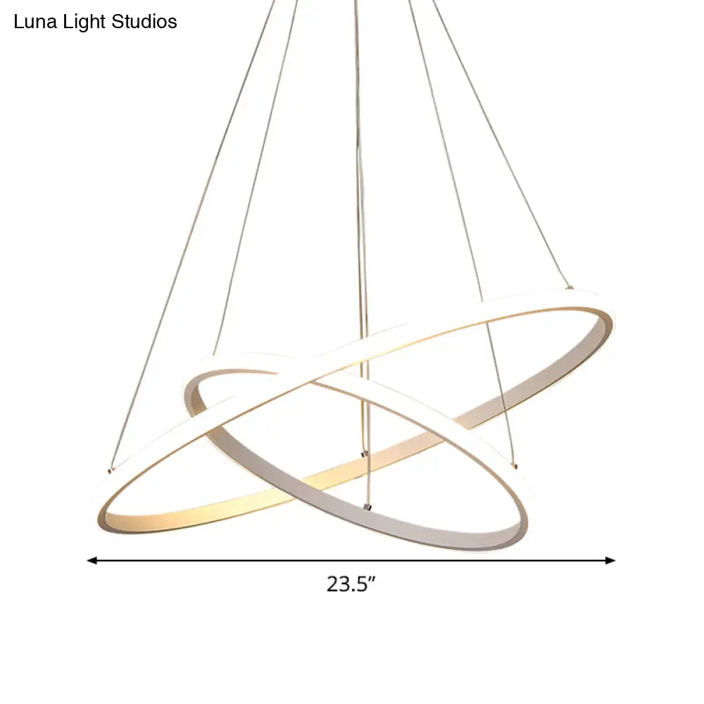 Modern Acrylic Led Orb Hanging Light Kit In Warm/White – Sizes Range From 8’ To 23.5’ Wide