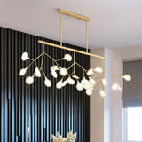 Modern Acrylic Led Pendant Light Fixture With 27 Heads For Living Room Gold / Clear