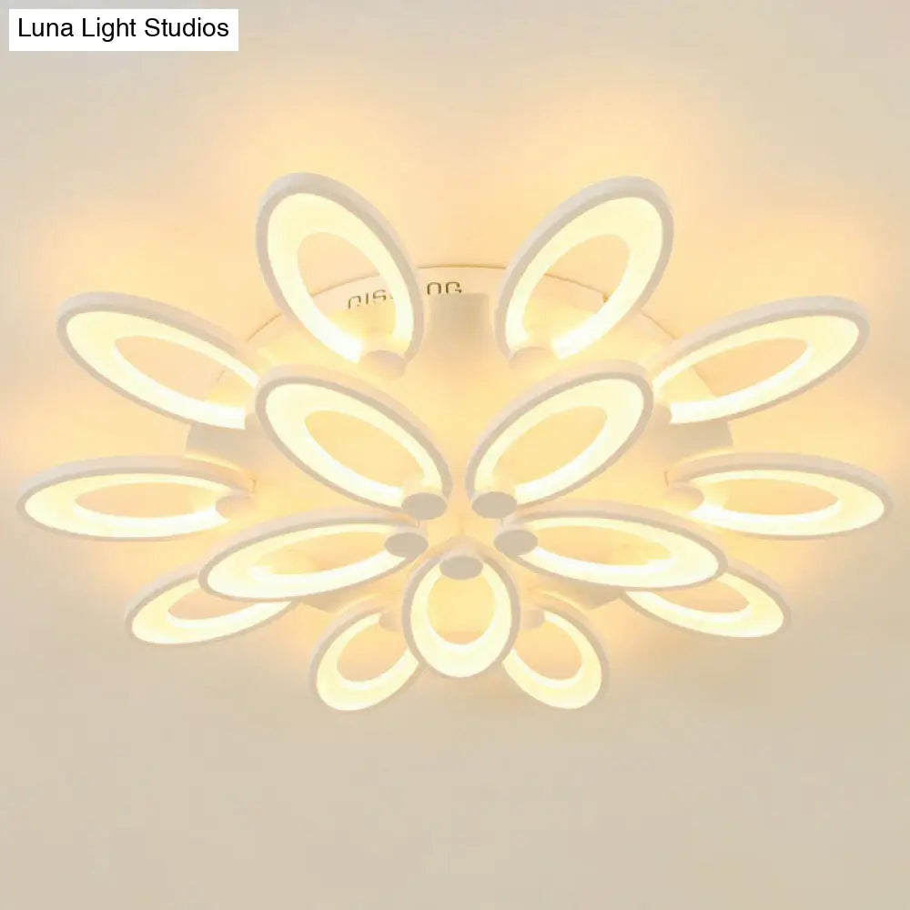 Modern Acrylic Led Semi Flush Mount Ceiling Light - Ideal For Living Room 15 / White Warm