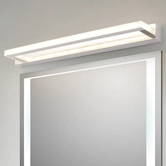 Modern Acrylic Led Vanity Sconce - Rectangular Wall Mounted Lamp (Chrome) Chrome / 16.5