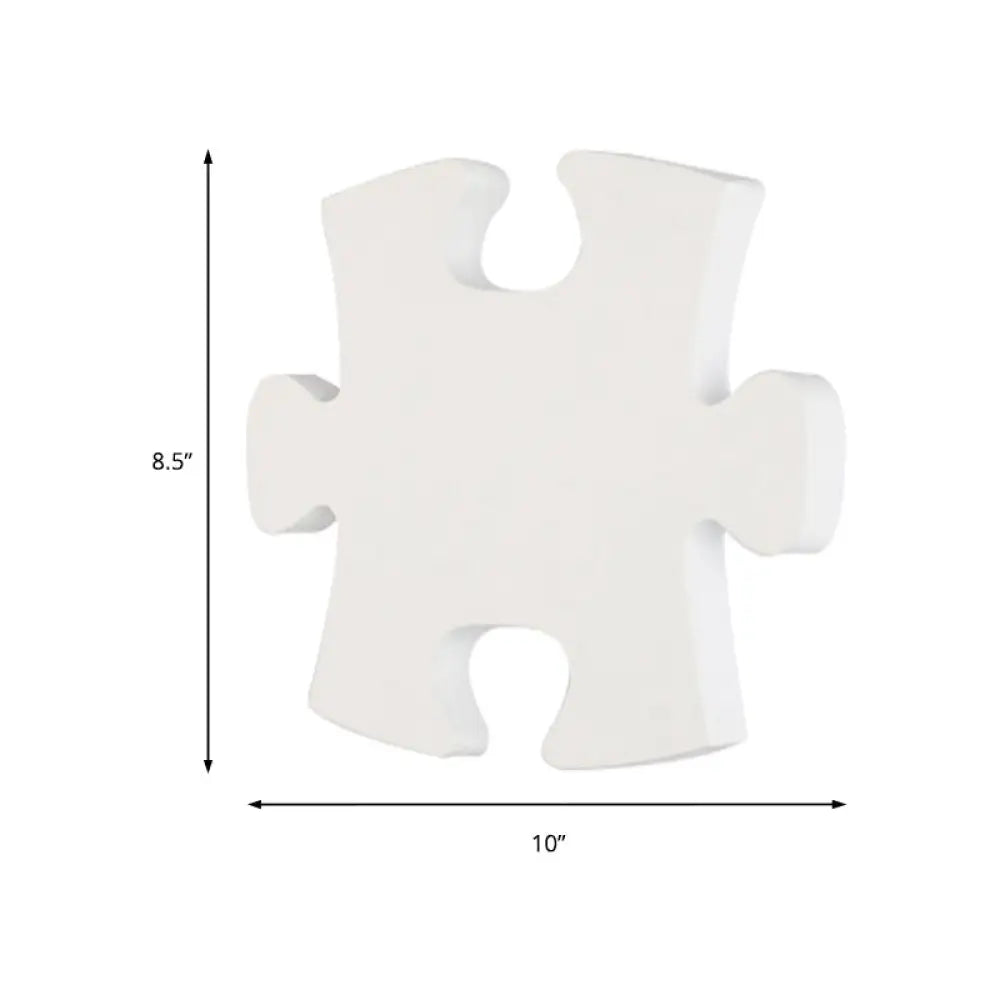Modern Acrylic Led Wall Sconce - Black/White Jigsaw Design Warm/White Light Living Room