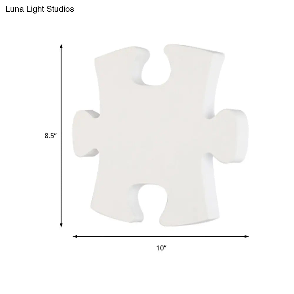 Modern Acrylic Led Wall Sconce - Black/White Jigsaw Design Warm/White Light Living Room