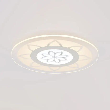 Modern Acrylic Lotus Flush Mount - 16.5/20.5 Wide Ceiling Lamp In Warm/White/3 Color Light For
