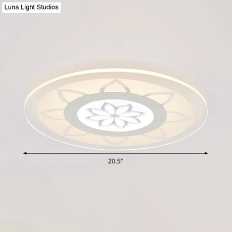 Modern Acrylic Lotus Flush Mount - 16.5’/20.5’ Wide Ceiling Lamp In Warm/White/3 Color Light