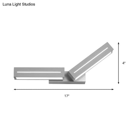 Modern Acrylic Rectangle Wall Mounted Light For Bedroom - Black/White Sconce
