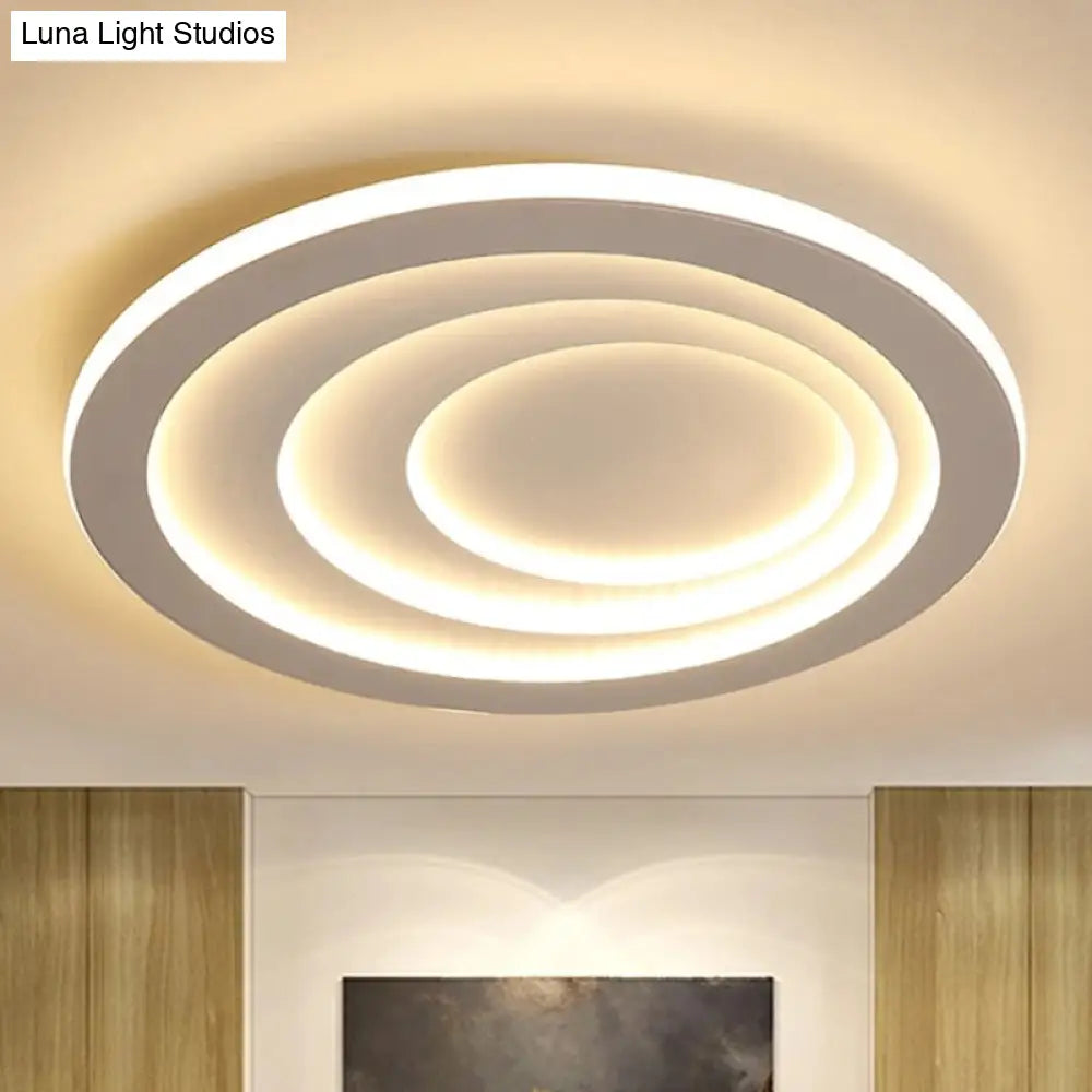 Modern Acrylic Ripples Flush Ceiling Light - 16/19.5/23.5 Wide Warm/White
