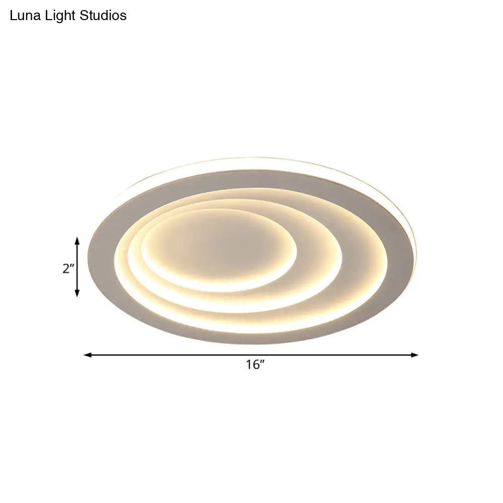 Modern Acrylic Ripples Flush Ceiling Light - 16/19.5/23.5 Wide Warm/White