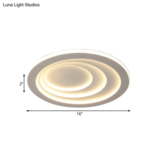Modern Acrylic Ripples Flush Ceiling Light - 16/19.5/23.5 Wide Warm/White