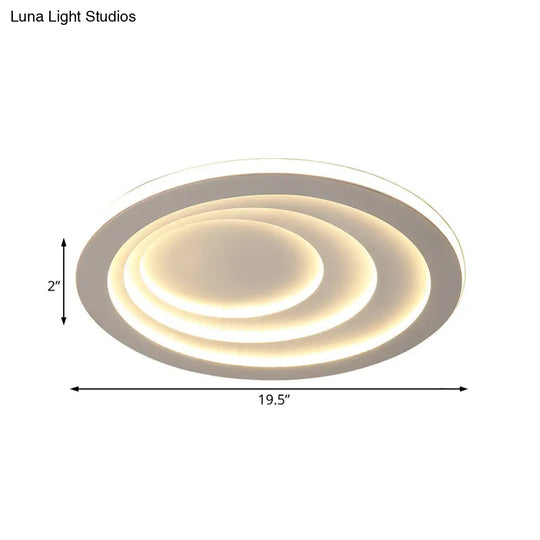 Modern Acrylic Ripples Flush Ceiling Light - 16’/19.5’/23.5’ Wide Warm/White