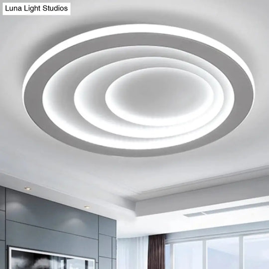 Modern Acrylic Ripples Flush Ceiling Light - 16/19.5/23.5 Wide Warm/White White / 16
