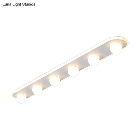 Modern Acrylic Semi-Flush Led Light Fixture - Rectangular White/Warm With 3/4/6 Lights