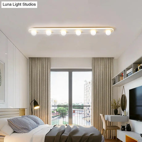 Modern Acrylic Semi-Flush Led Light Fixture - Rectangular White/Warm With 3/4/6 Lights