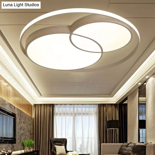 Modern Acrylic Snowman Ceiling Light - Stylish Flush Mount For Study Room & Kitchen White / 16.5
