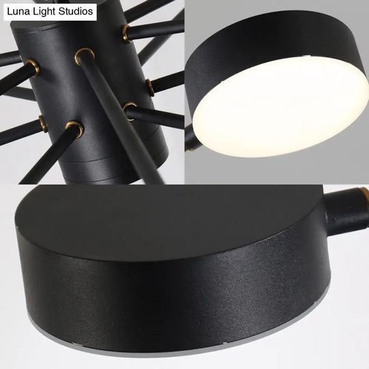 Modern Acrylic Sputnik Chandelier Pendant Light: Black Led Hanging Lamp Fixture With 6/8/10 Lights