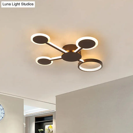 Modern Acrylic Sputnik Flush Mount Light - 4/5/6 Lights -White/Warm Led