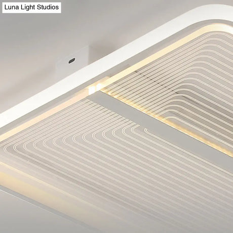 Modern Acrylic Square Flush Mount Lamp - White Ceiling Light Fixture With Warm/White