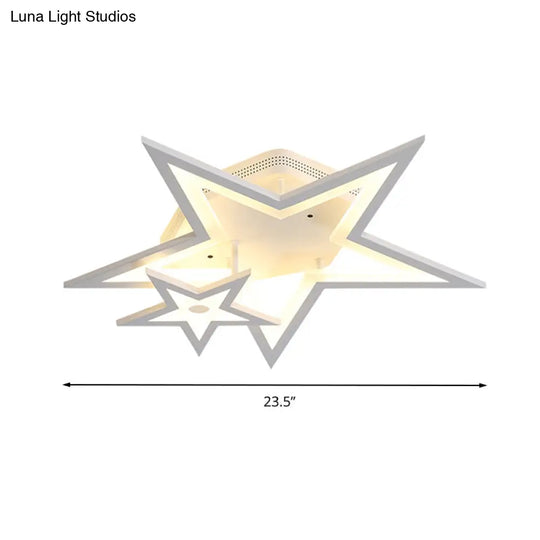 Modern Acrylic Star Led Ceiling Light - White Dining Room Fixture