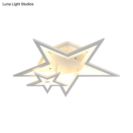 Modern Acrylic Star Led Ceiling Light - White Dining Room Fixture