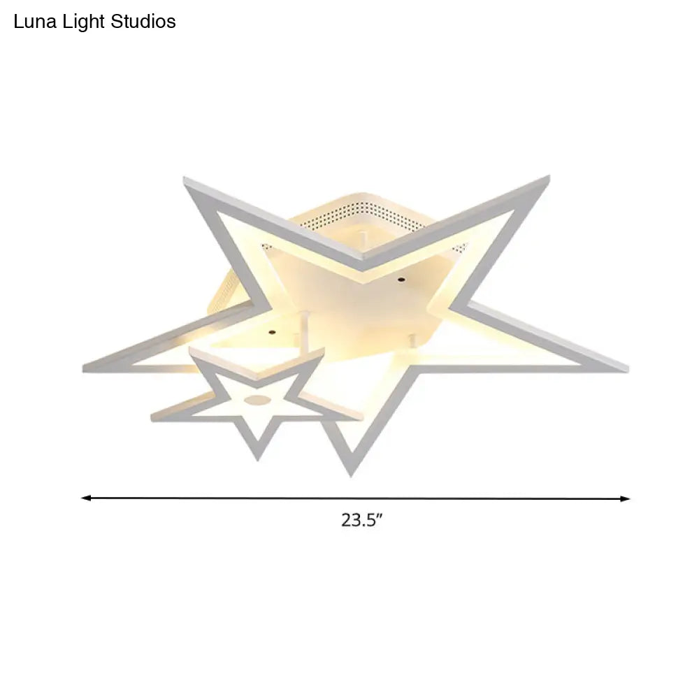 Modern Acrylic Star Led Ceiling Light - White Dining Room Fixture