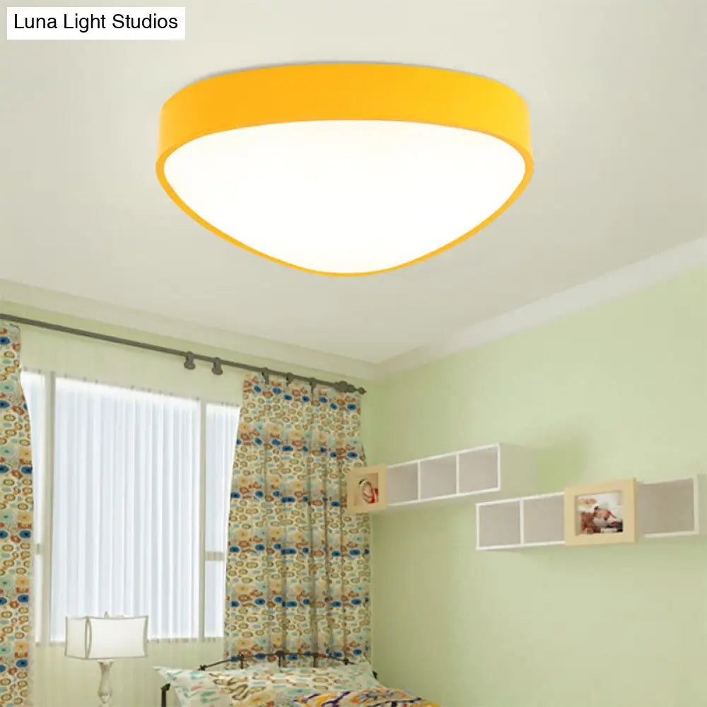Modern Acrylic Triangle Ceiling Mount Light - Red/Blue/Yellow Led Flush Lamp 18’/23.5’ Dia