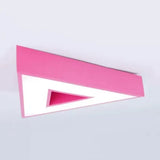 Modern Acrylic Triangle Flush Ceiling Light - Game Room Stylish Lamp Pink / 19.5’