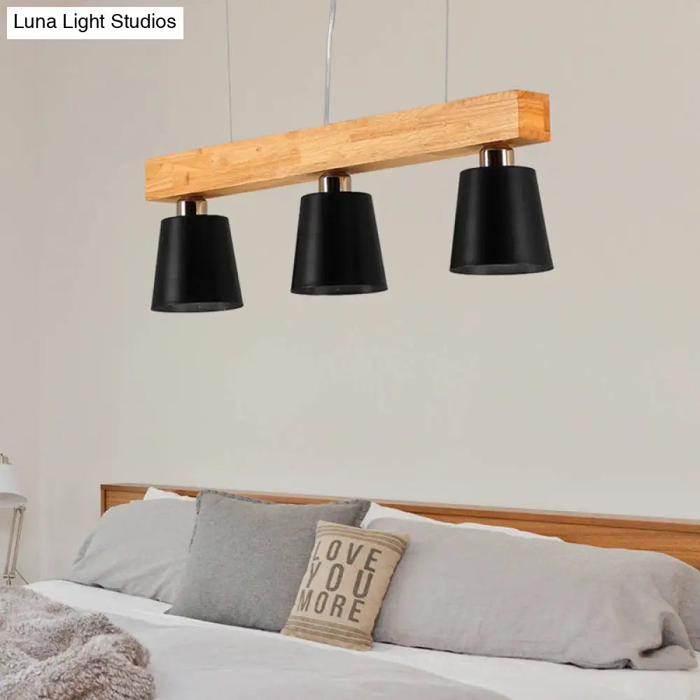 Modern Adjustable Cone Pendant Lamp - 3/5-Light Island Drop Light In Black/White 3 / Black