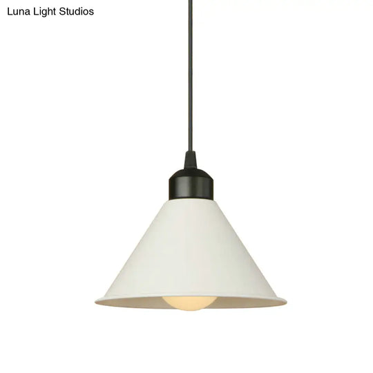 Modern Adjustable Cone Pendant Lamp - Stylish Black/White Metal Ceiling Hanging Light With 1 And