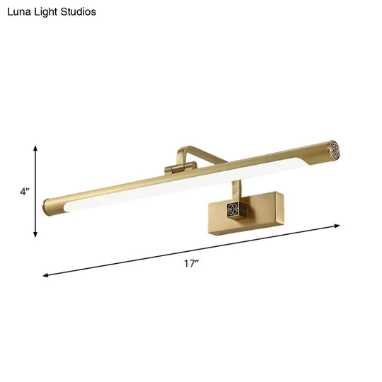 Modern Adjustable Led Wall Lamp With Metal Mirror Cabinet And Linear Acrylic Shade