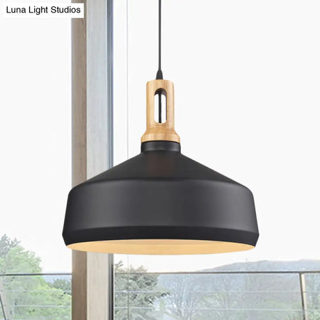 Modern Aluminum Cone/Drum Shade Hanging Ceiling Light - 1 Pendant In Black/White
