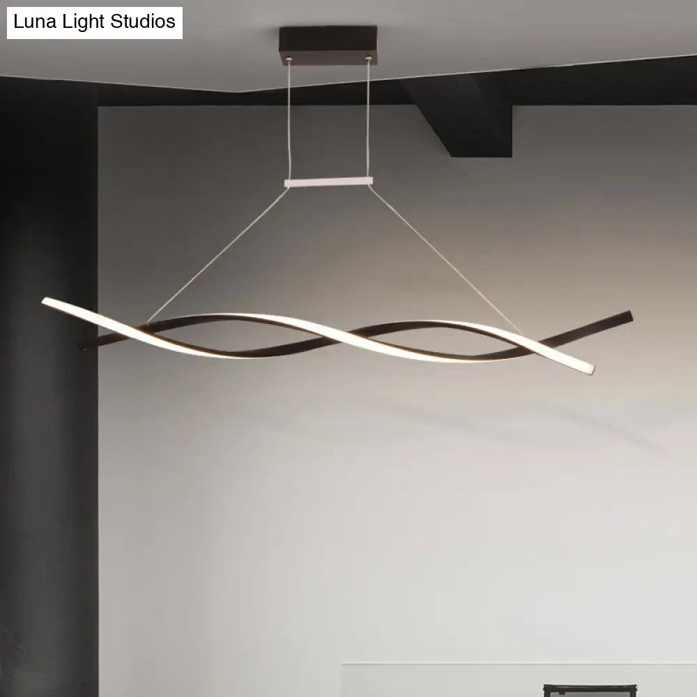 Modern Art Deco Led Pendant Light For Reception Area Black / 31.5 White