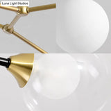 Modern Ball Pendant Light: Clear/Milky White Glass 4/5/6-Head Dining Room Chandelier With Black/Gold