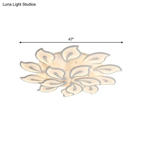 Modern Bauhinia Leaf Flush Light: Acrylic Led Ceiling Lamp For Living Room. Available In 3/5/9 -