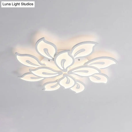 Modern Bauhinia Leaf Flush Light: Acrylic Led Ceiling Lamp For Living Room. Available In 3/5/9 -